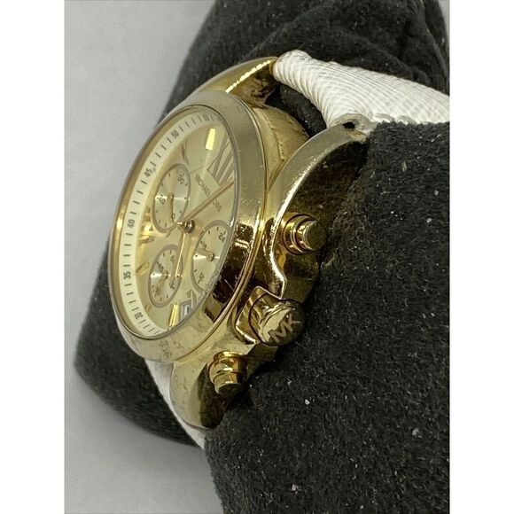 Michael Kors MK5973 Women's White Leather Analog Dial Quartz Wrist Watch XX494 - Picture 4 of 12